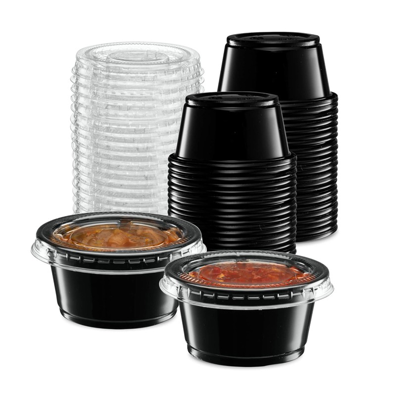 PP Black Plastic Portion Cups